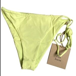 Stone Fox Swim sz Large River Yellow Butterfly Pique Swim Bikini Bottom new